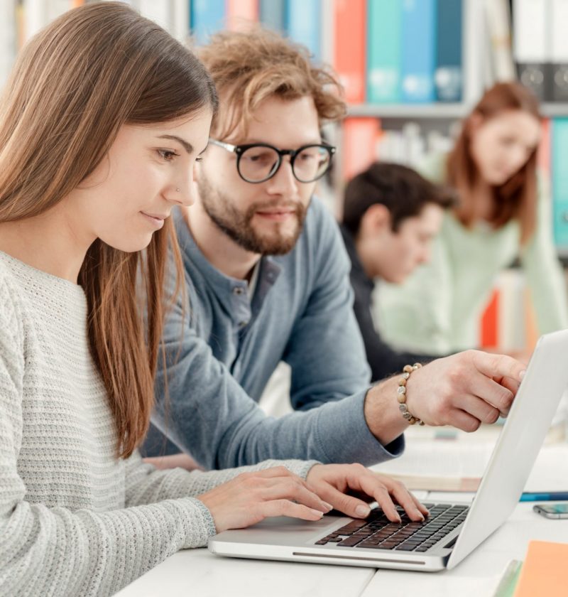 University students studying together